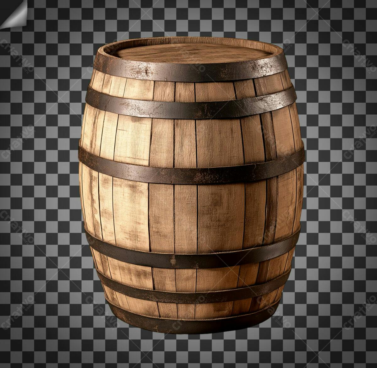 Barril de Madeira para Mockups PSD Editável
