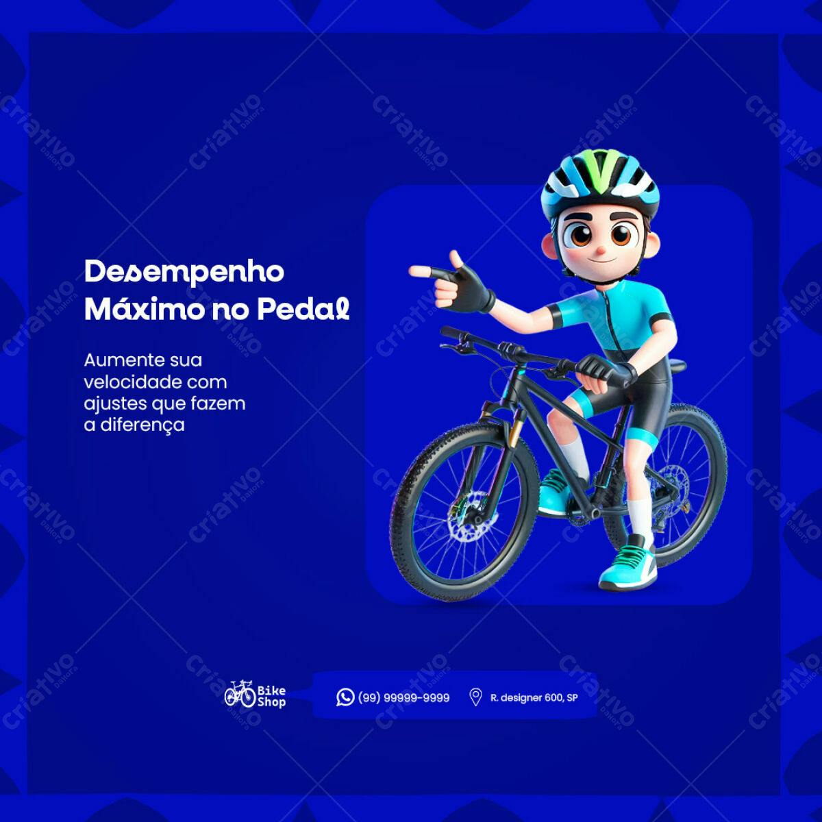 Post para Redes Sociais Ciclismo PSD Editável