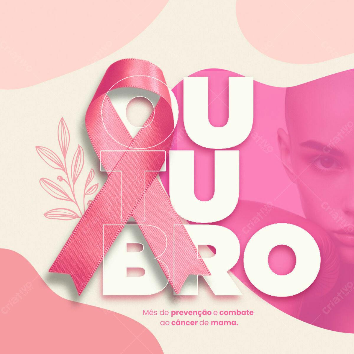 Flyer Outubro Rosa PSD Editável