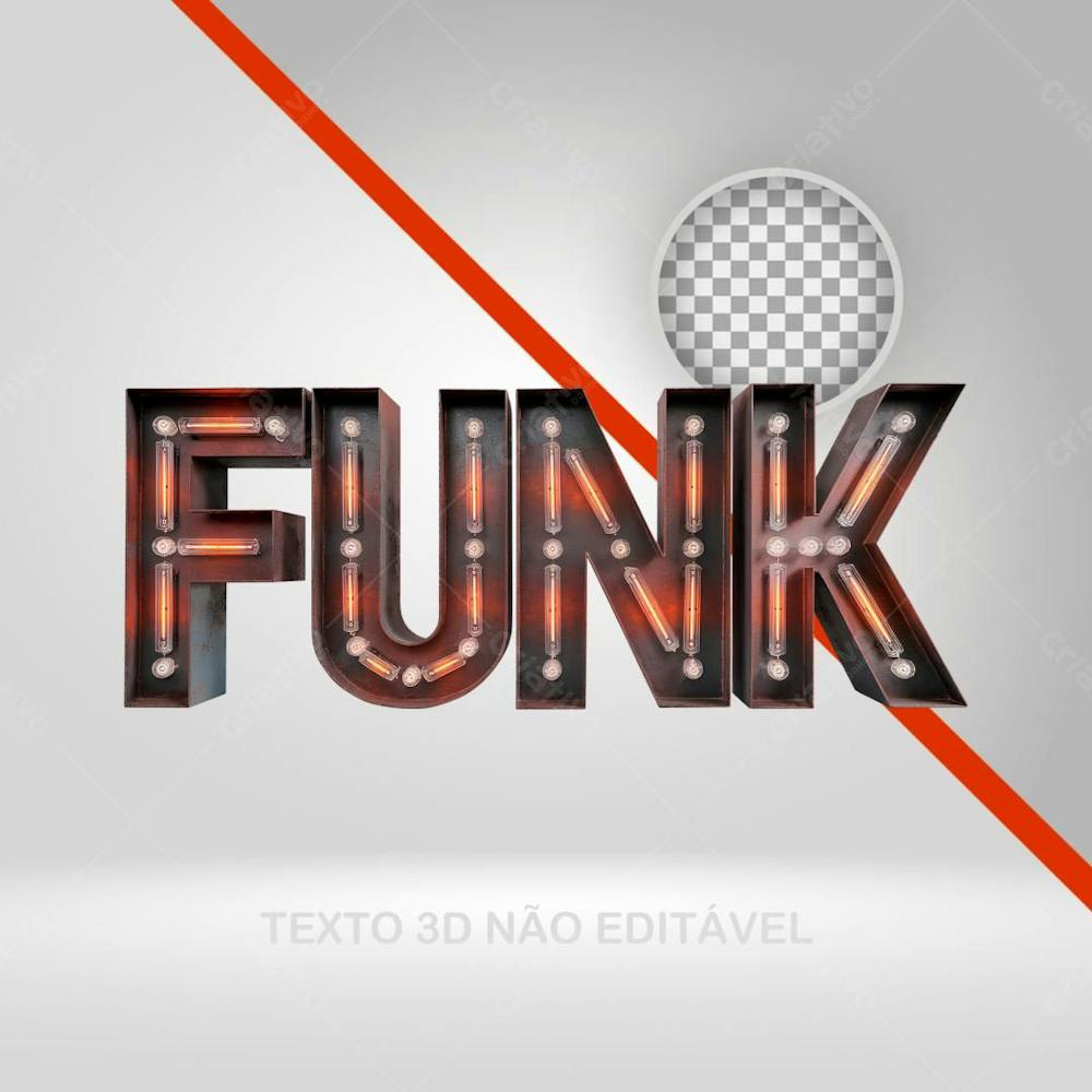 Texto 3D Funk Led Letras 3D Baile Fluxo
