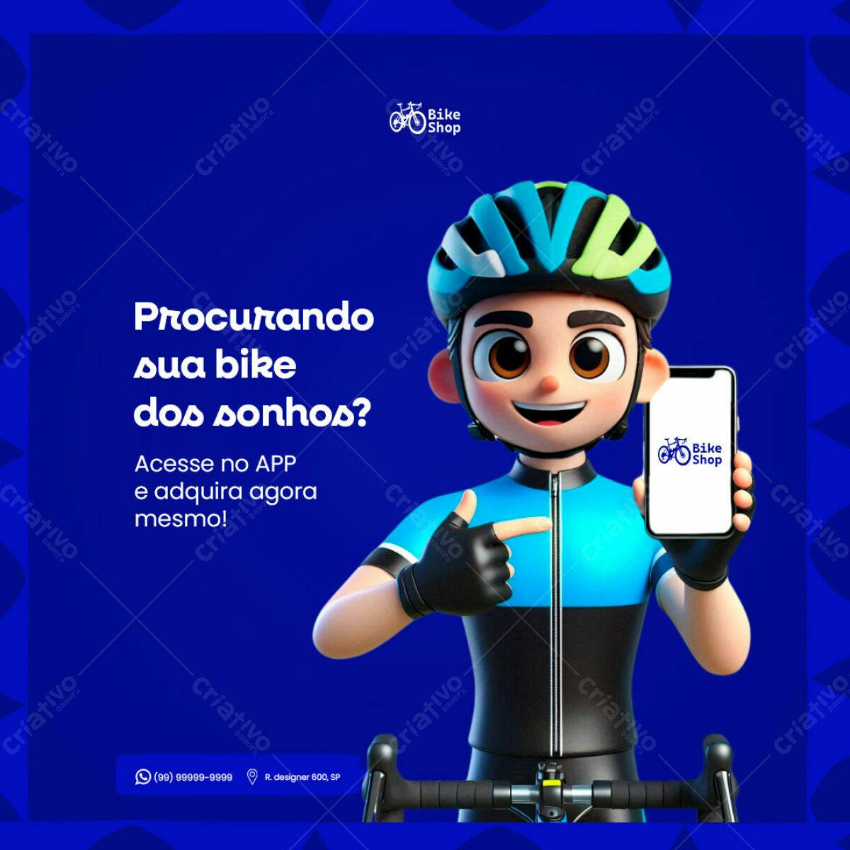 Post para Redes Sociais Bike Shop PSD Editável
