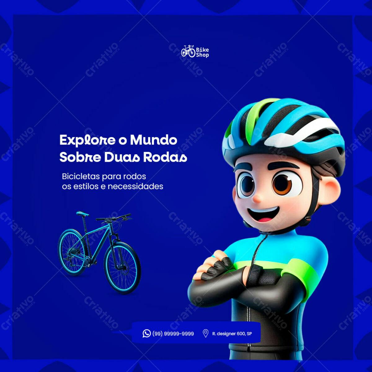 Post para Redes Sociais Ciclismo PSD Editável