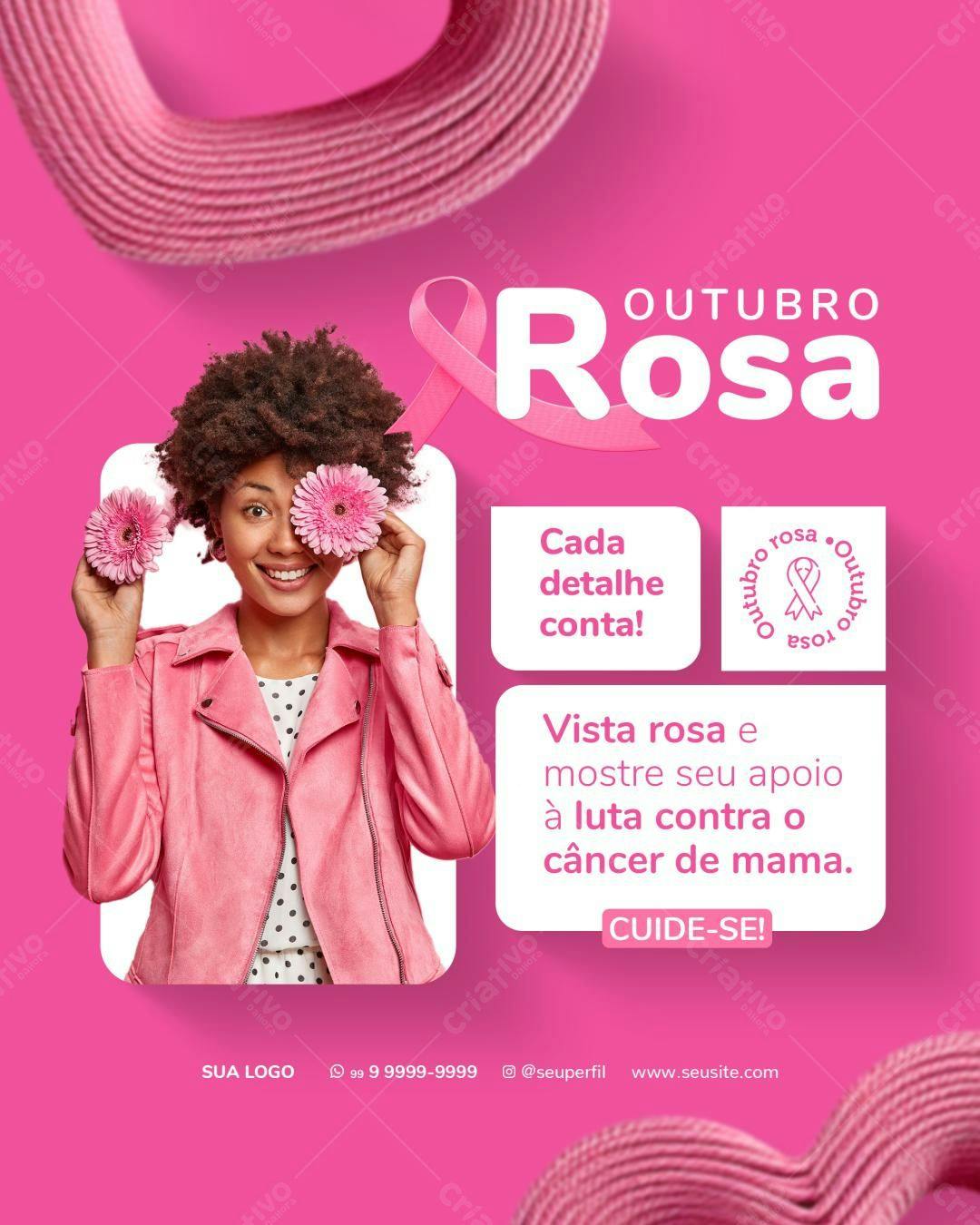 Post para Outubro Rosa PSD Editável
