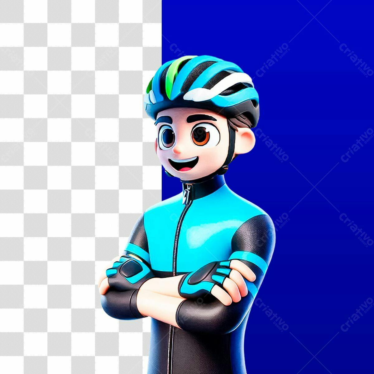 Avatar Ciclista Cartoon PSD Editável