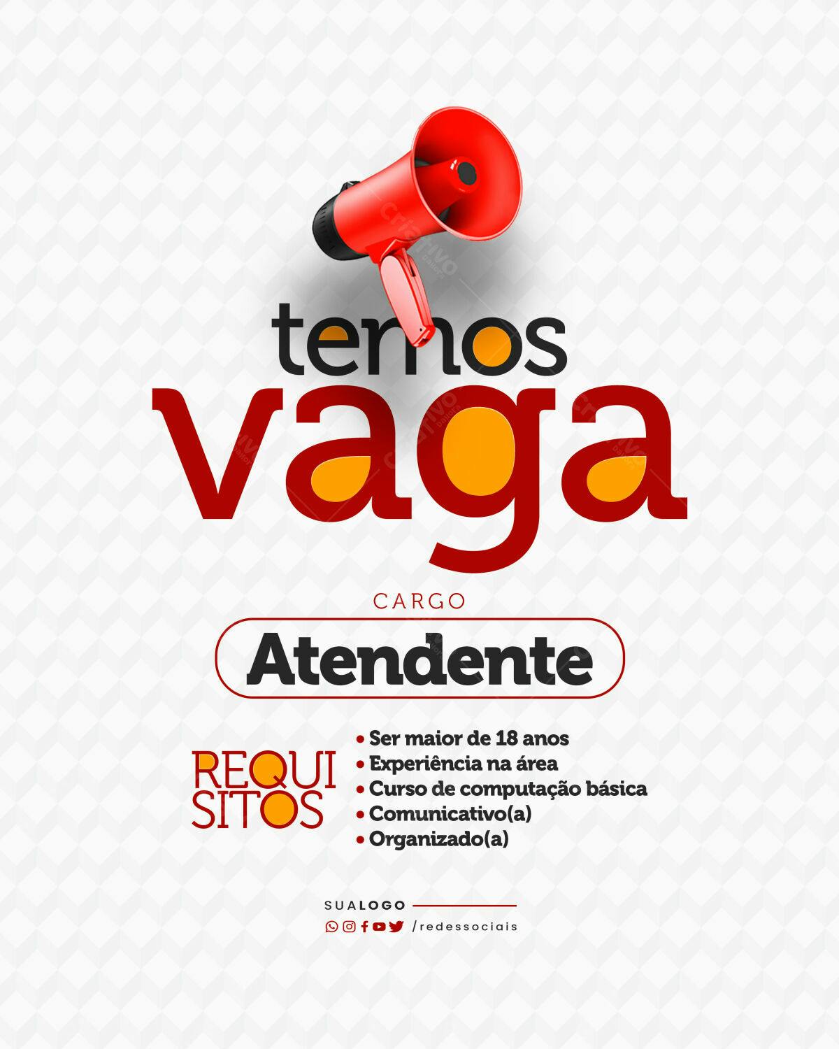 Flyer Vagas de Emprego PSD Editável