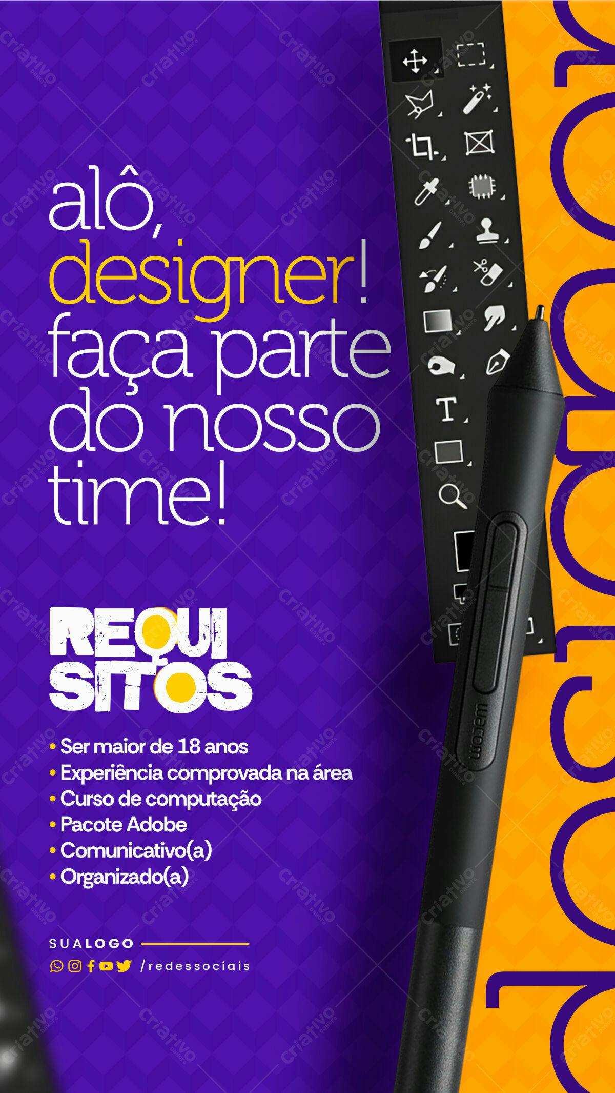 Flyer Recrutamento Designer PSD Editável