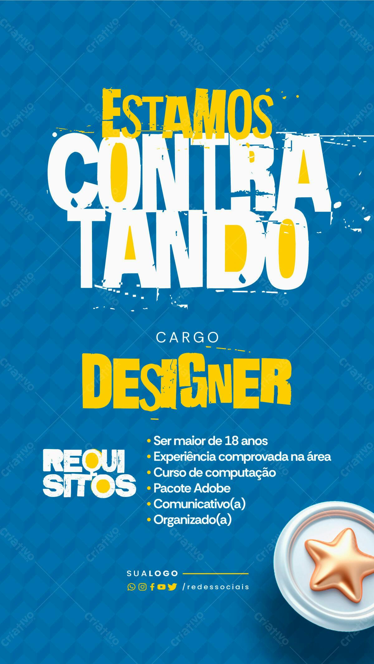 Flyer Vaga Designer PSD Editável