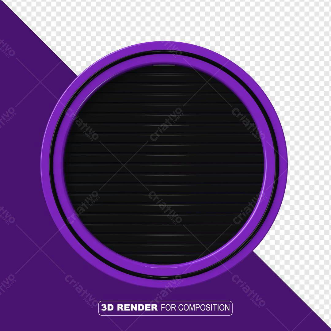 Selo 3D decorativo roxo e preto