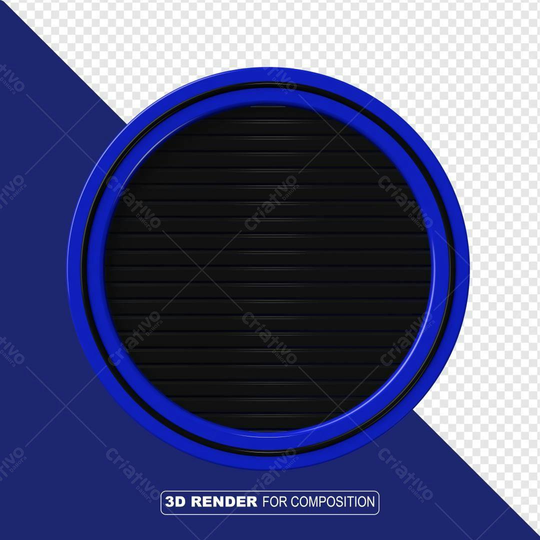 Selo 3D decorativo azul e preto