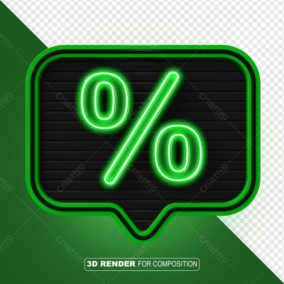 Selo 3D promocional neon verde e preto