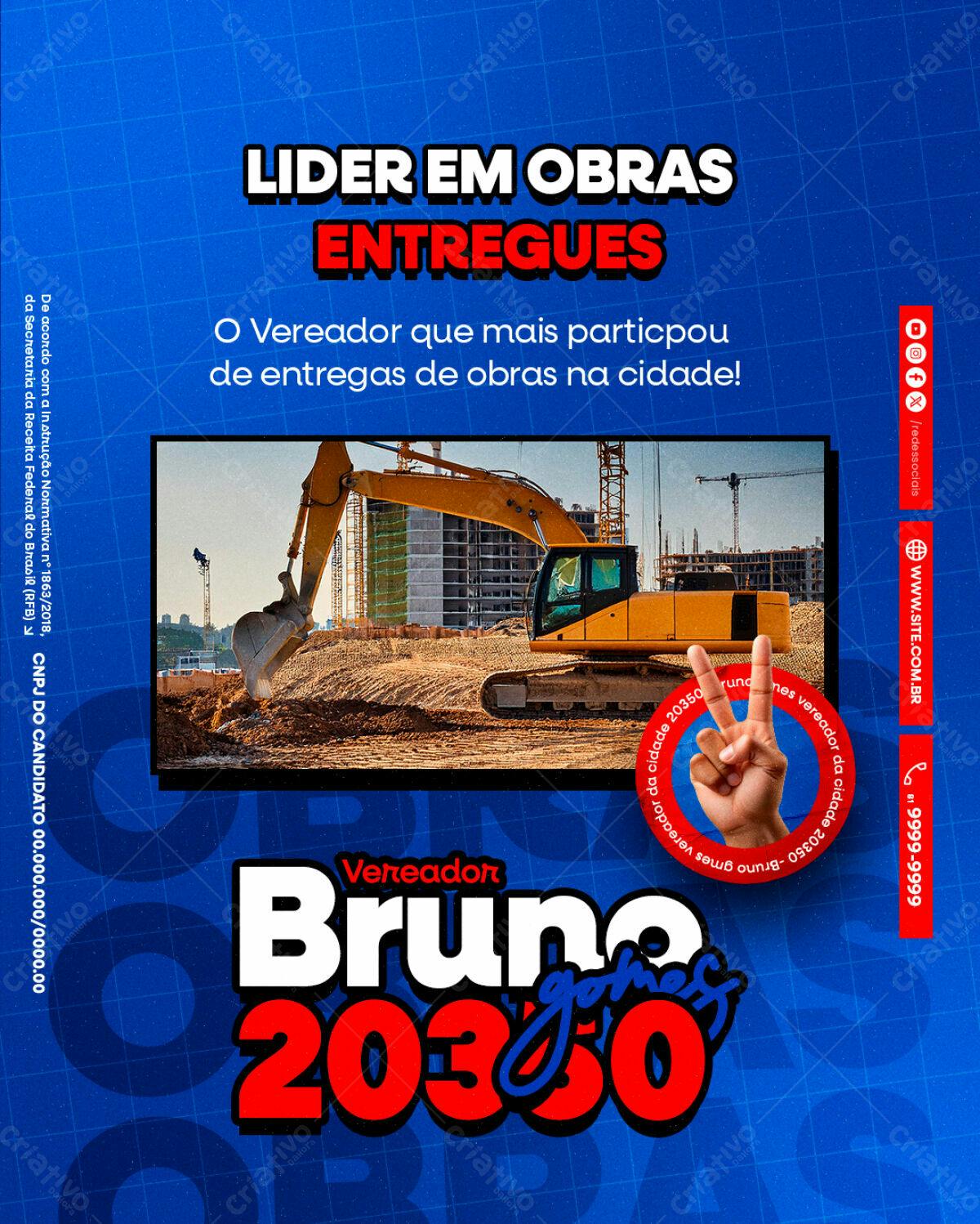 PSD para Campanha Política de Vereador PSD Editável