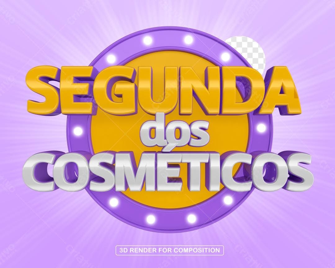 Selo 3D promocional amarelo e prata para cosméticos