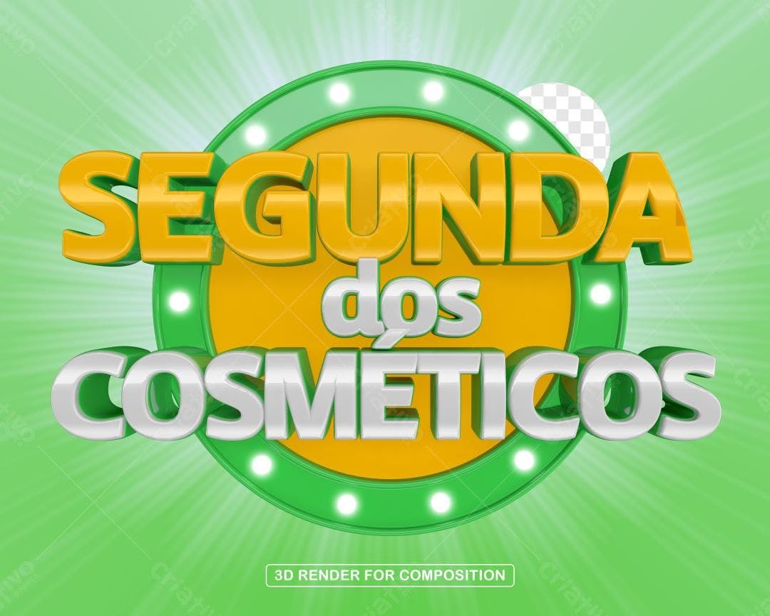 Selo 3D promocional amarelo e prata para cosméticos