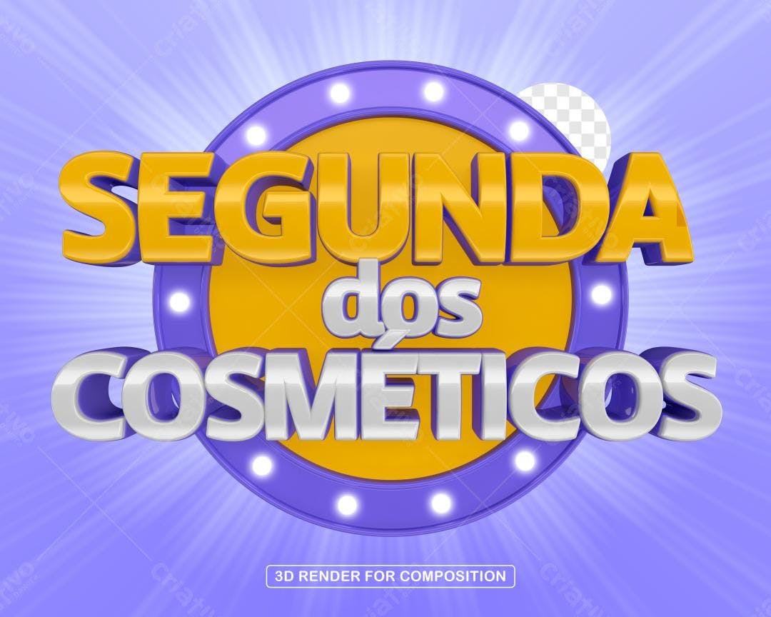 Selo 3D promocional amarelo e prata para cosméticos