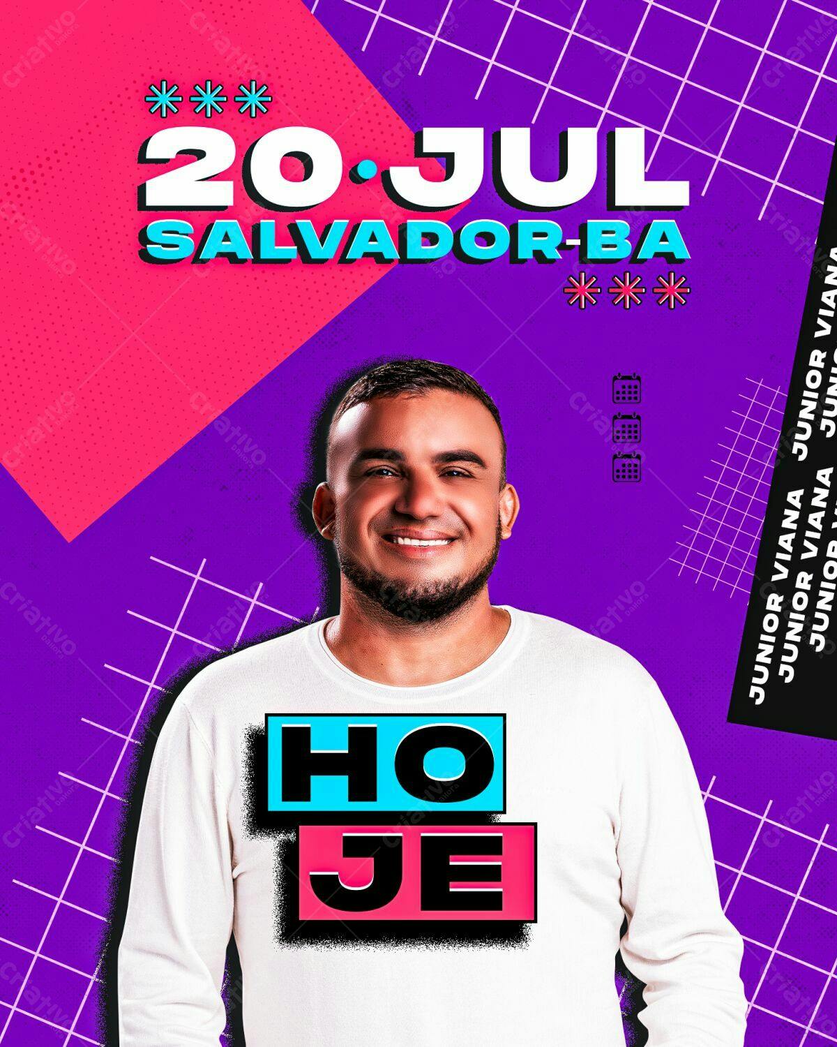 Flyer para Show Junior Viana em Salvador PSD Editável