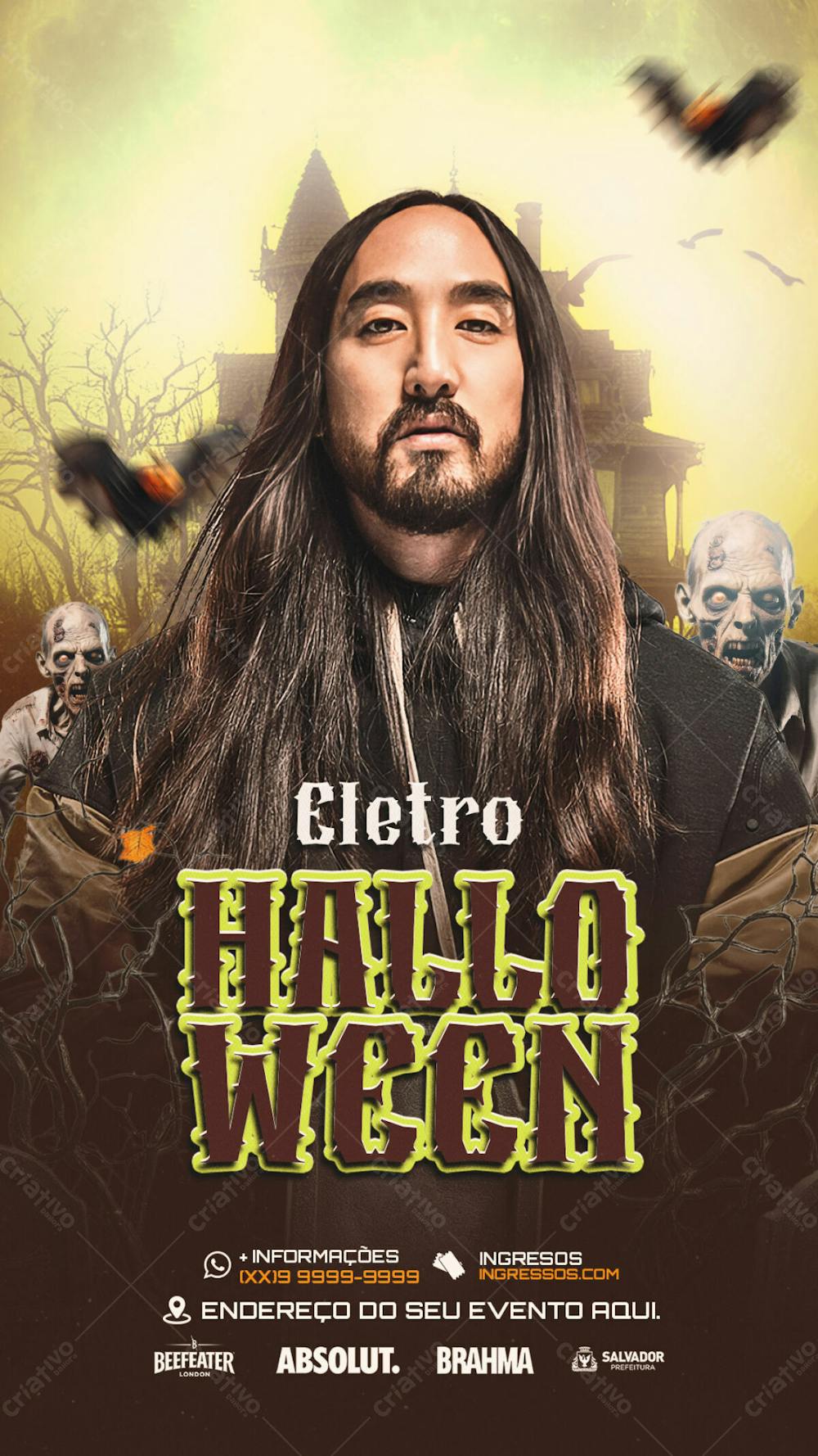 Flyer Evento Eletro Halloween Story