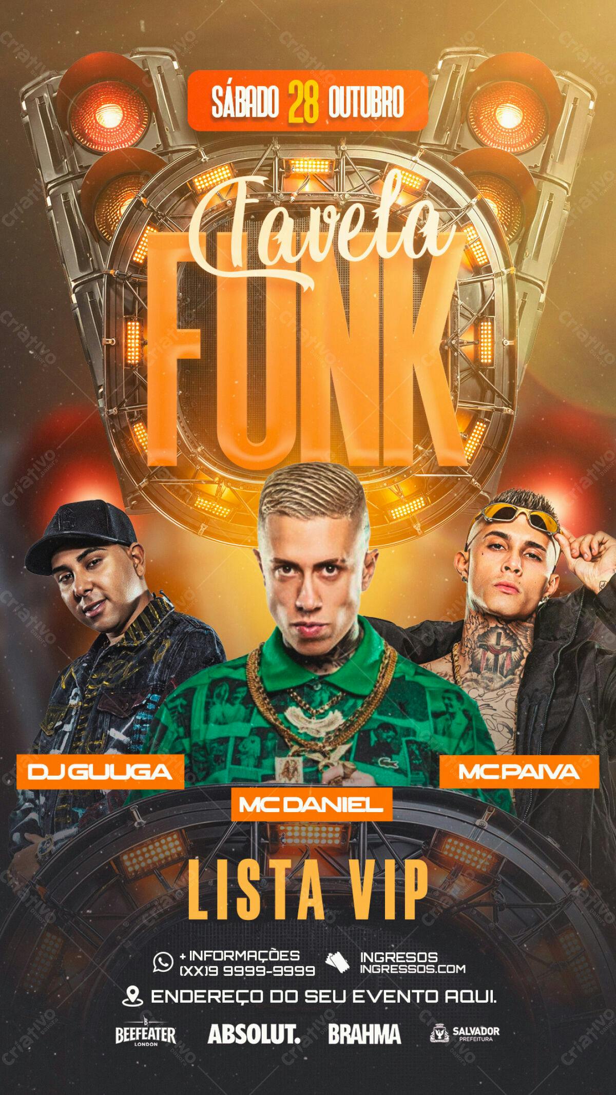 Flyer Festa Funk PSD Editável