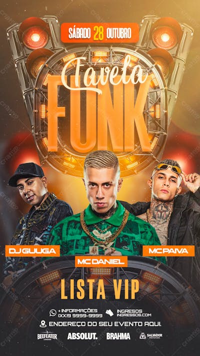 Flyer Evento Favela Funk Story