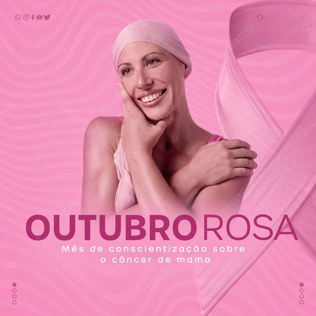 Post para Outubro Rosa PSD Editável