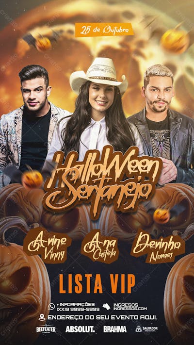 Flyer Evento Halloween Sertanejo Story