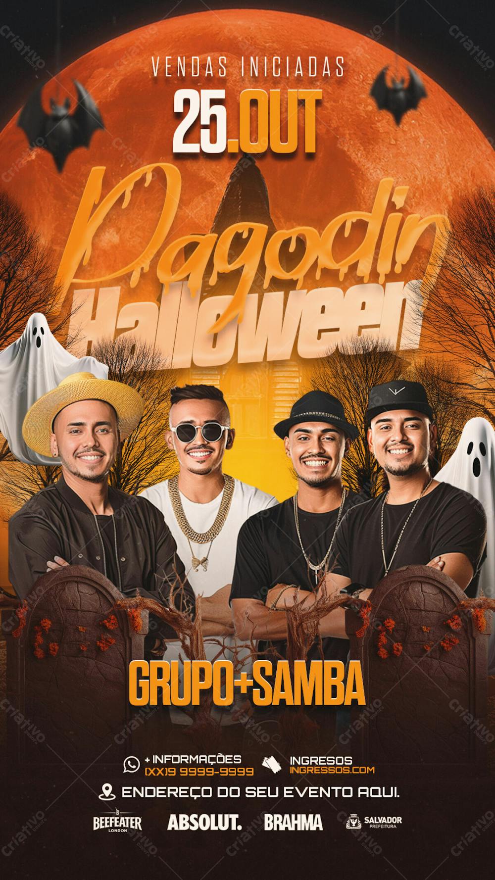 Flyer Evento Pagodin Halloween Story