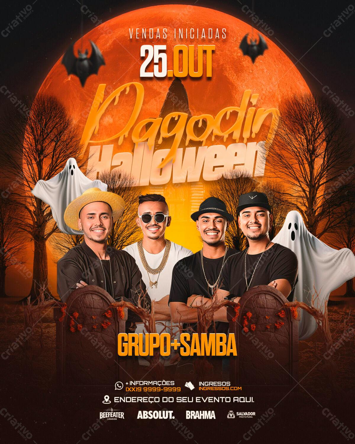 Flyer Pagode Halloween PSD Editável