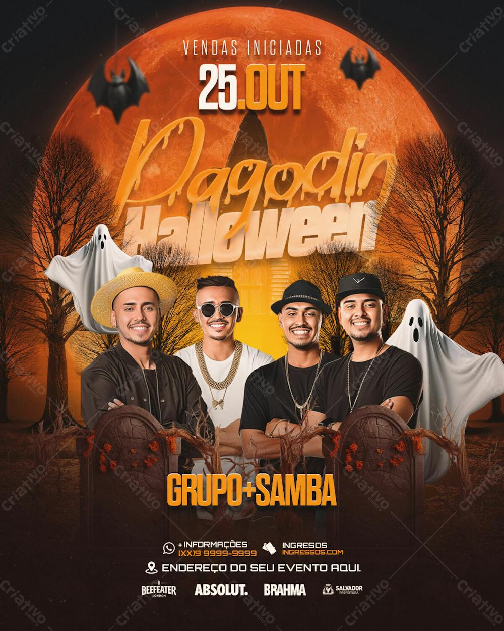 Flyer Evento Pagodin Halloween