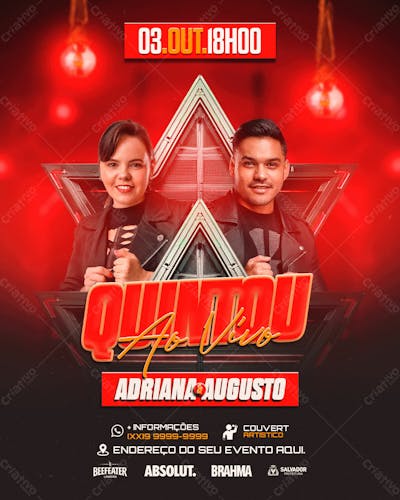 Flyer Evento Quintou Ao Vivo