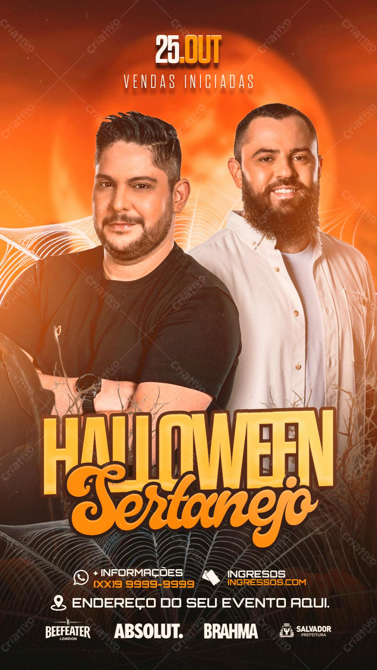 Flyer Halloween Sertanejo PSD Editável