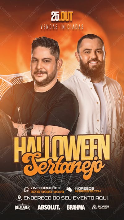 Flyer Evento Halloween Sertanejo Story 3