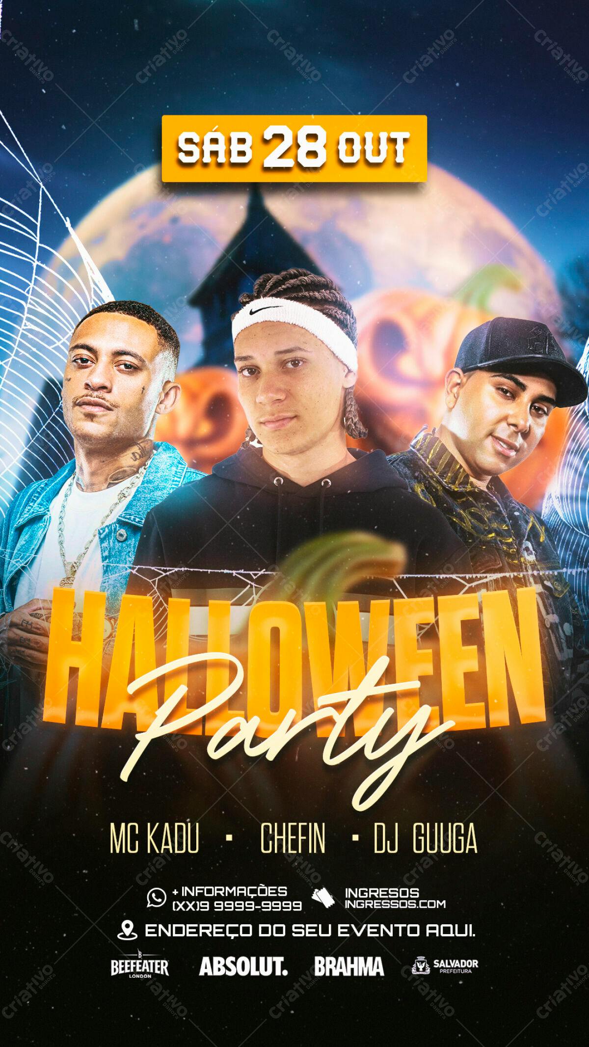 Flyer para Festa de Halloween PSD Editável