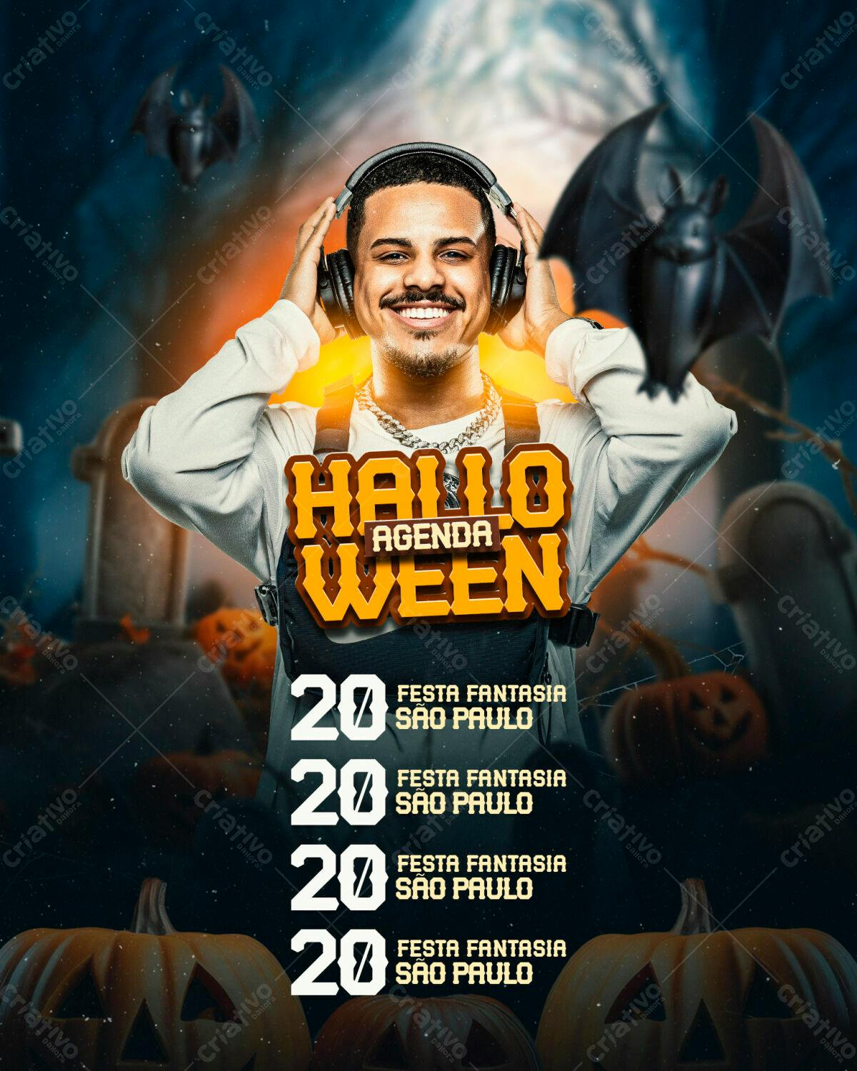 Flyer Festa Halloween São Paulo PSD Editável
