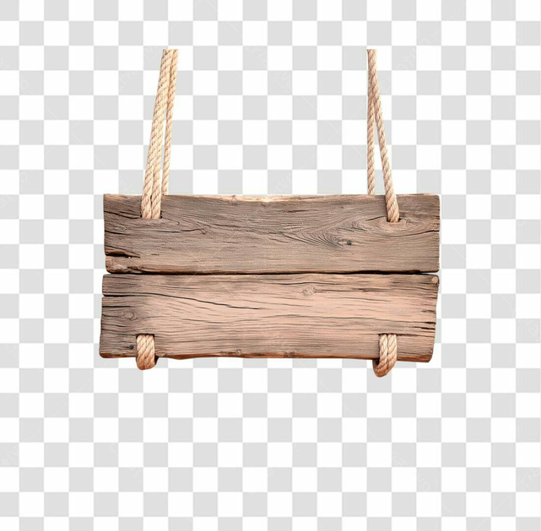 Placa de Madeira Rustica PNG com fundo transparente
