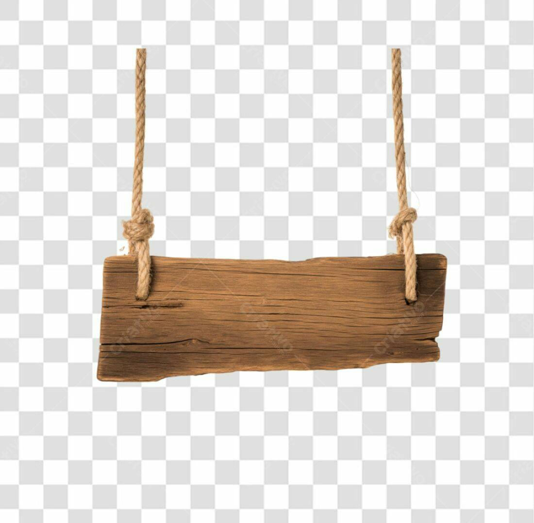 Placa de Madeira Rustica PNG com fundo transparente
