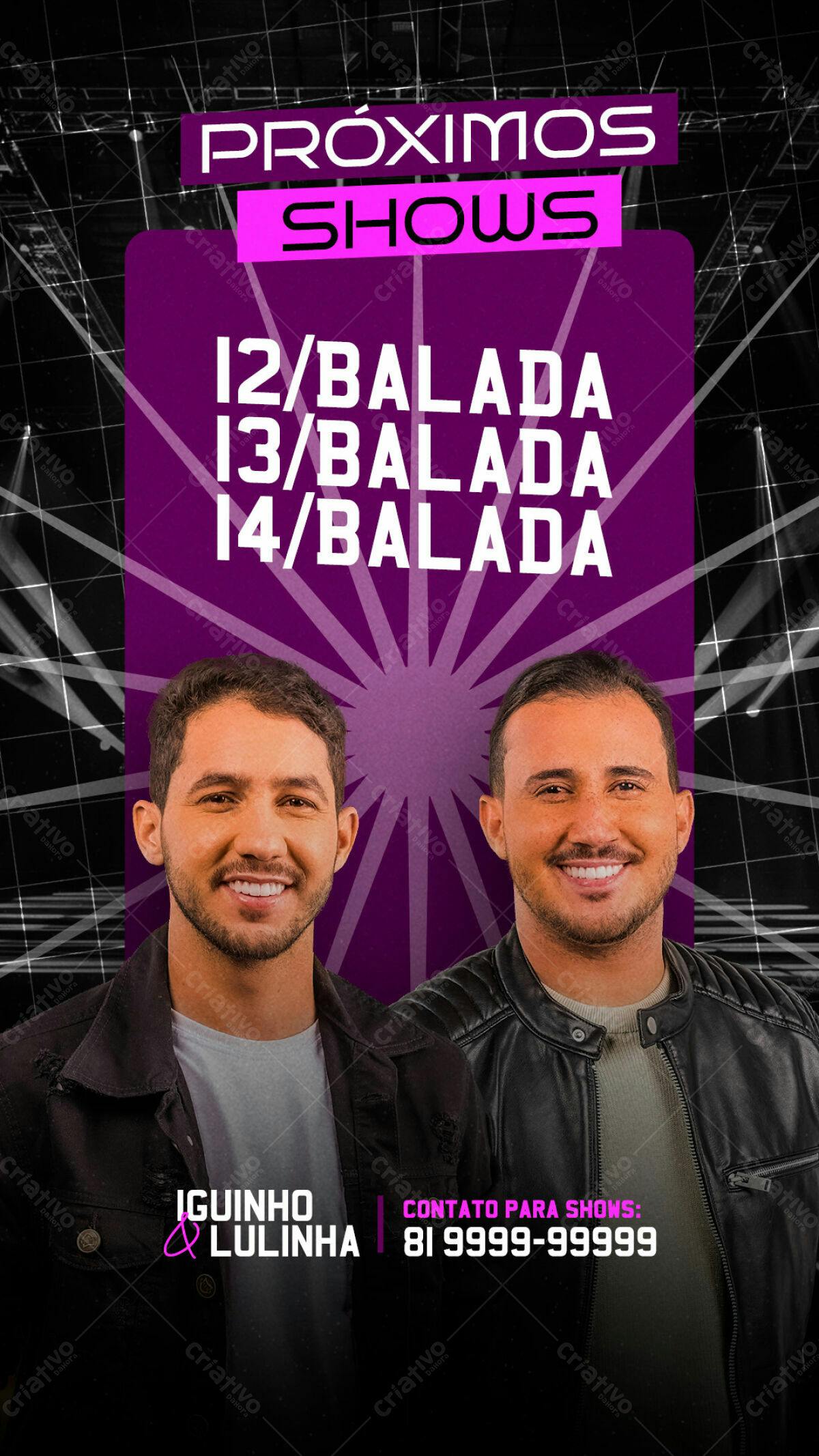 Flyer para Shows Iguininho e Lulinha PSD Editável