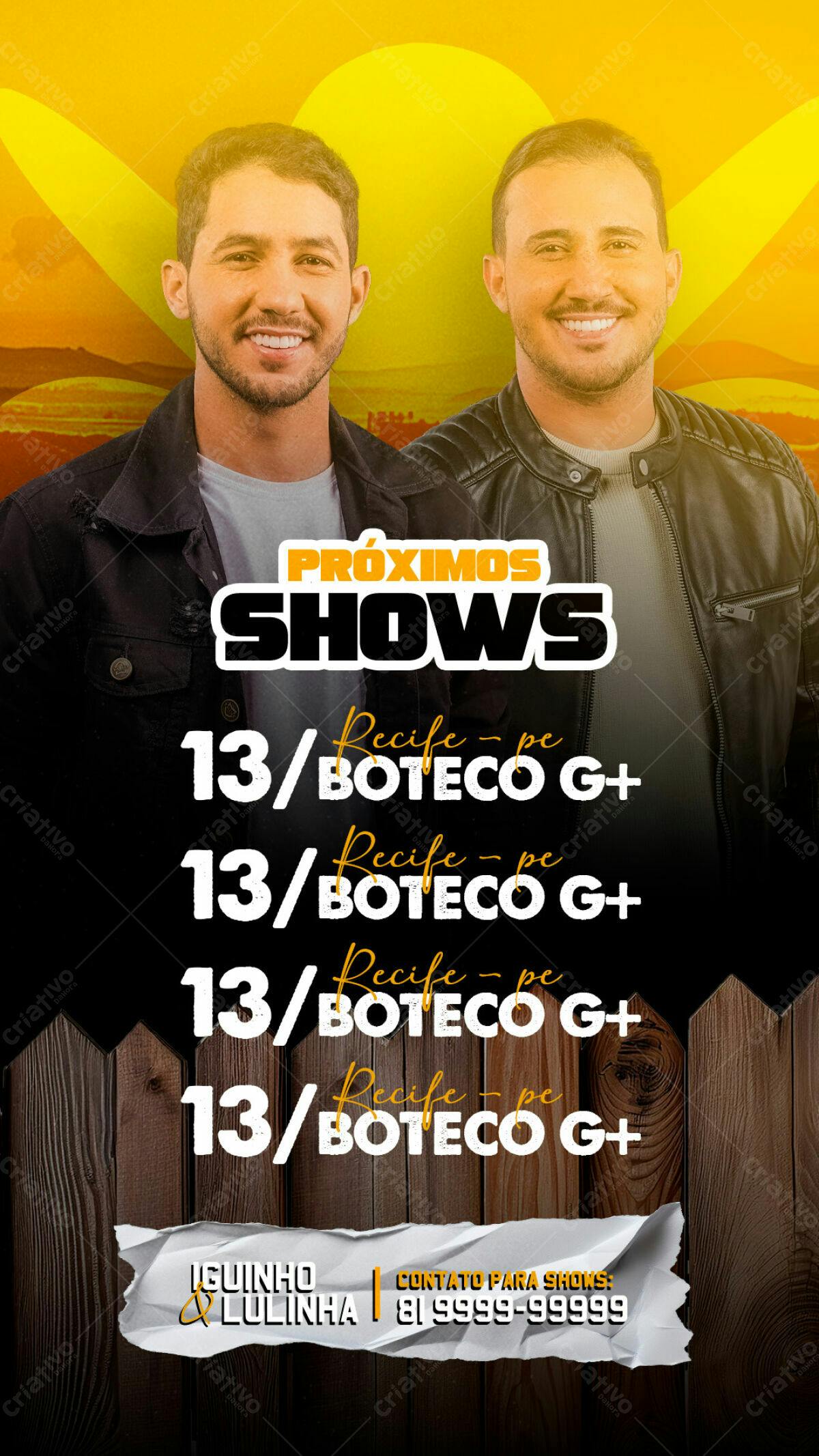 Flyer para Shows Iguinho e Lulinha PSD Editável