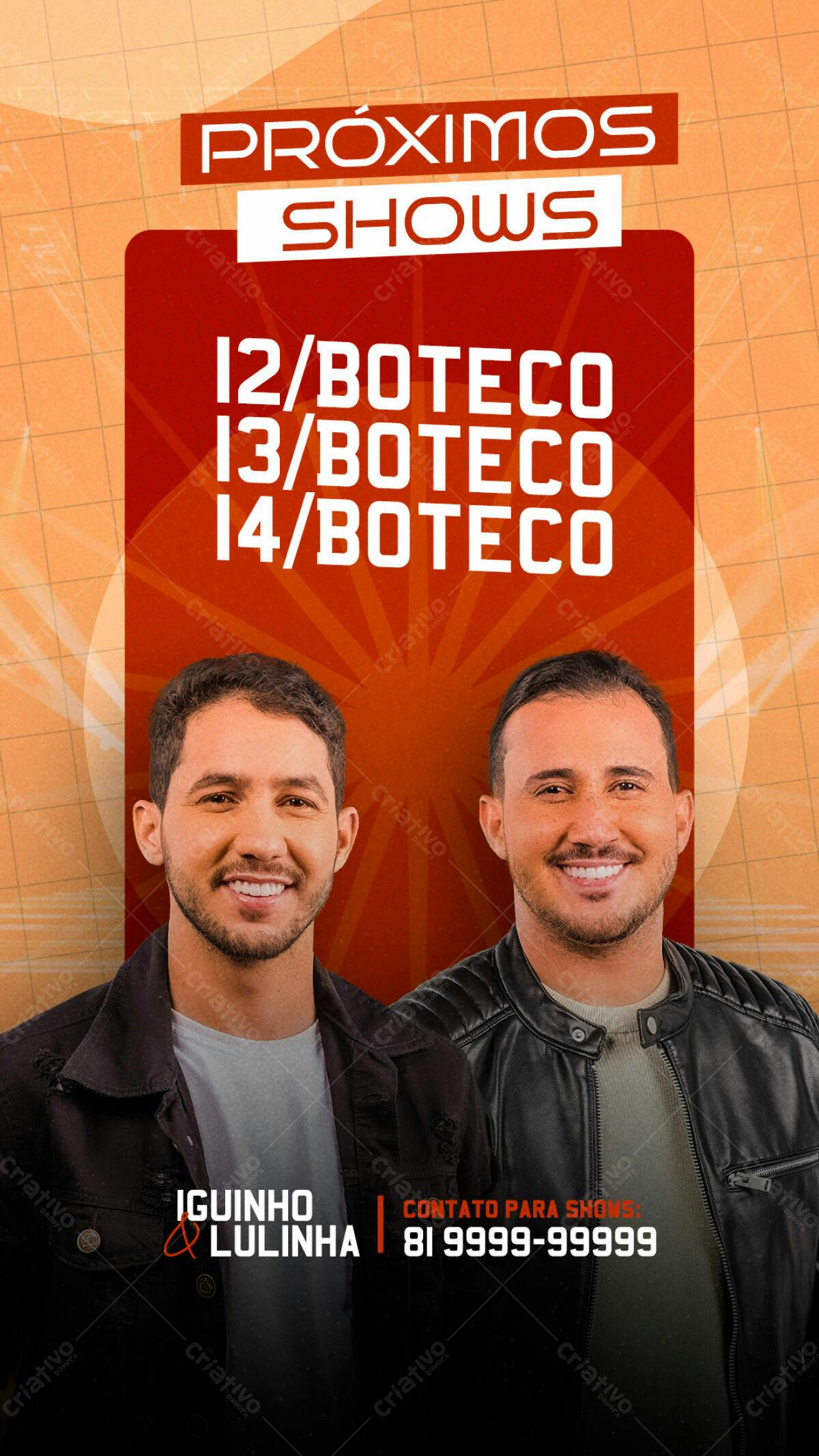 Flyer para Shows Iguininho e Lulinha PSD Editável
