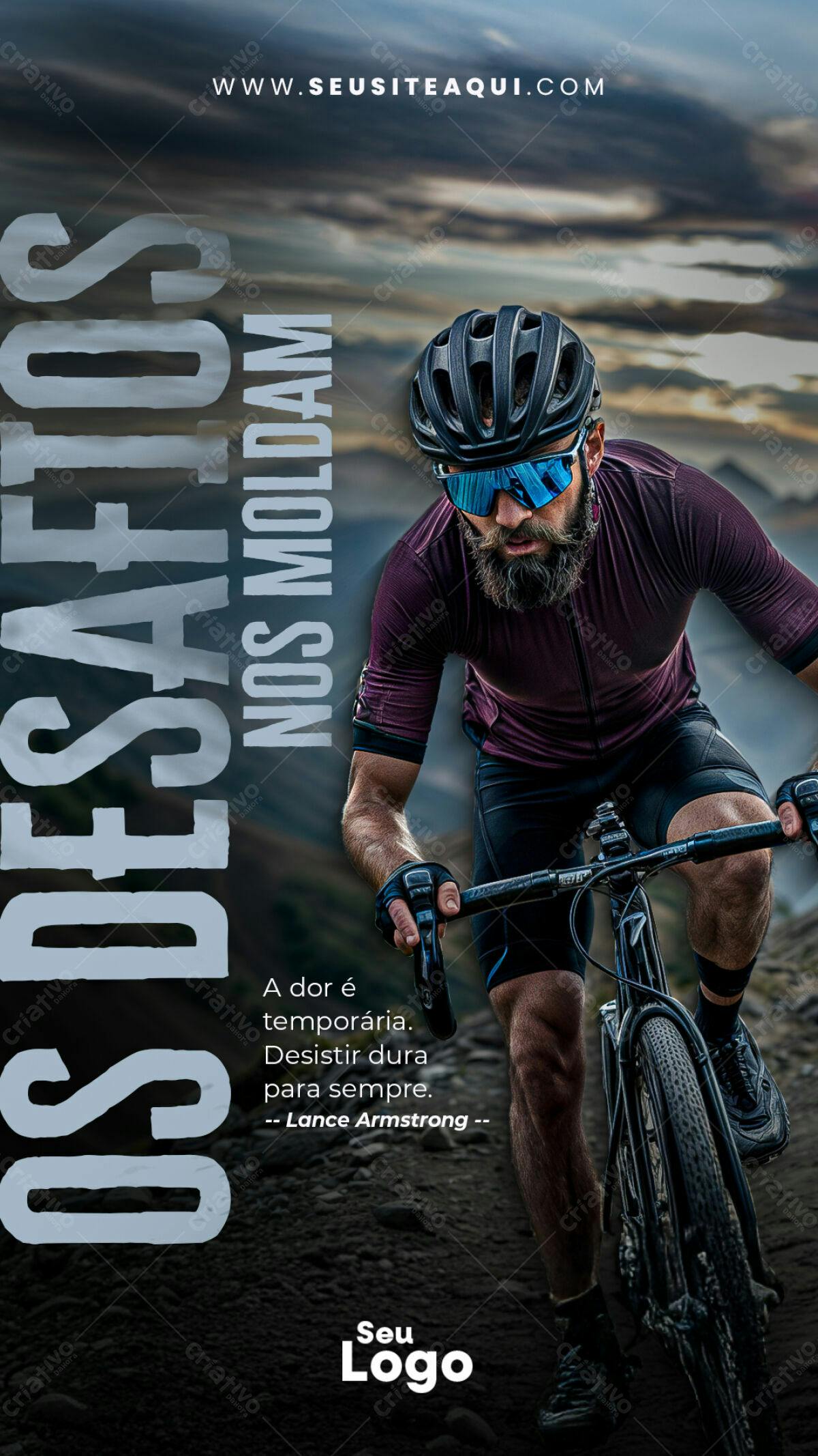 Flyer Motivacional Ciclismo PSD Editável