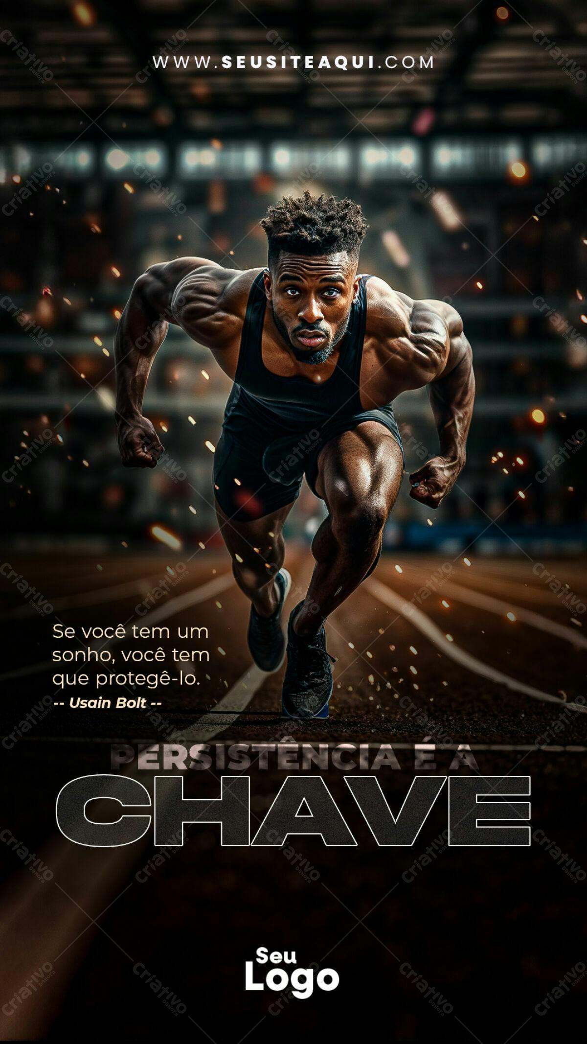 Flyer Motivacional com Atleta PSD Editável