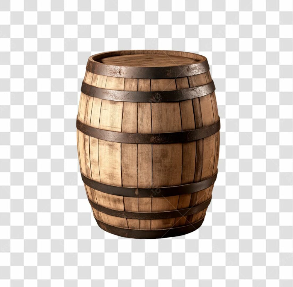 Barril De Madeira 3D Em Alta Qualidade Para Composição