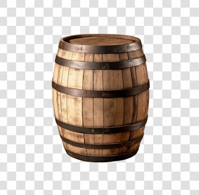 Barril De Madeira 3D Em Alta Qualidade Para Composição