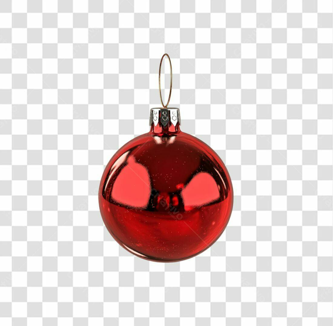 Enfeite Natalino Vermelho PNG com fundo transparente