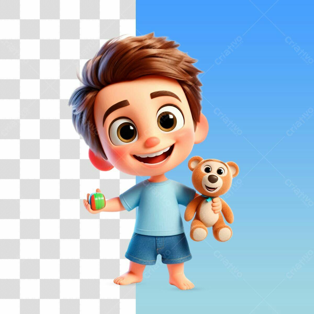 Personagem Infantil Cartoon PSD Editável