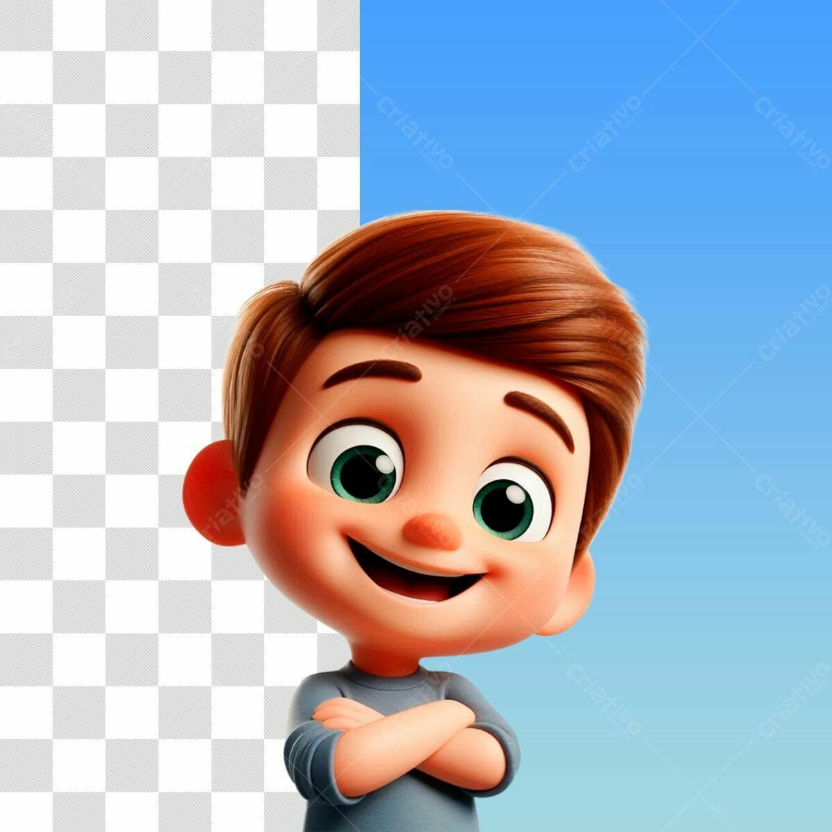 Personagem Cartoon Infantil PSD Editável