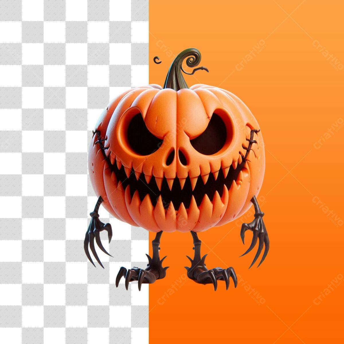 Personagem Abóbora Halloween PSD Editável