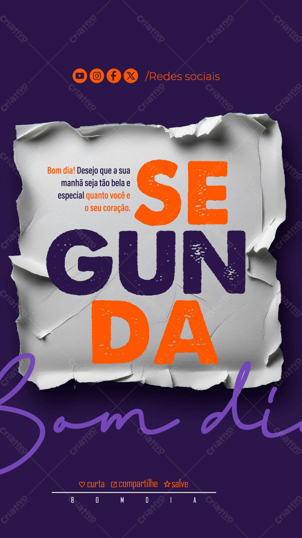 Post para Redes Sociais Bom Dia PSD Editável