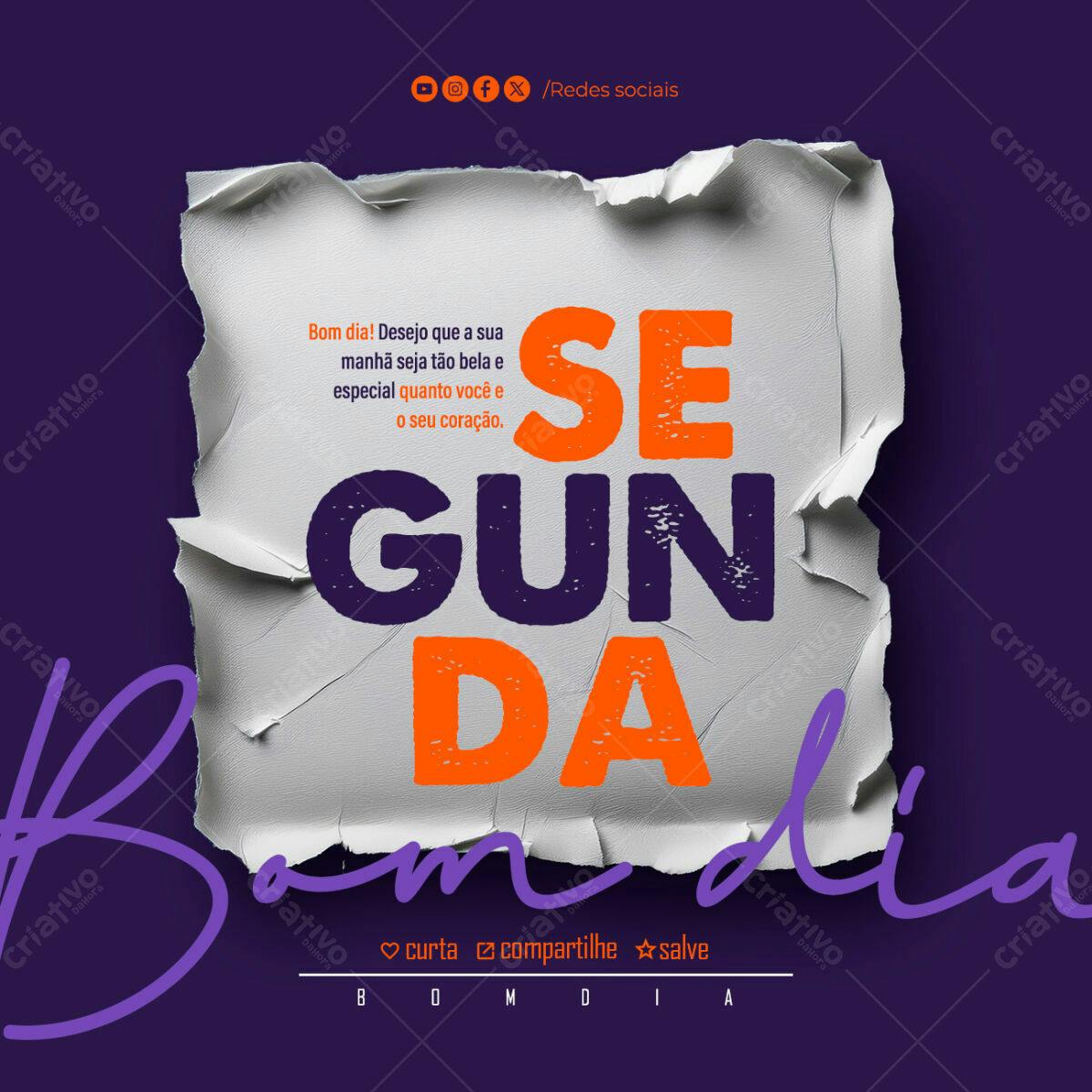 Postagem para Redes Sociais Segunda-feira PSD Editável