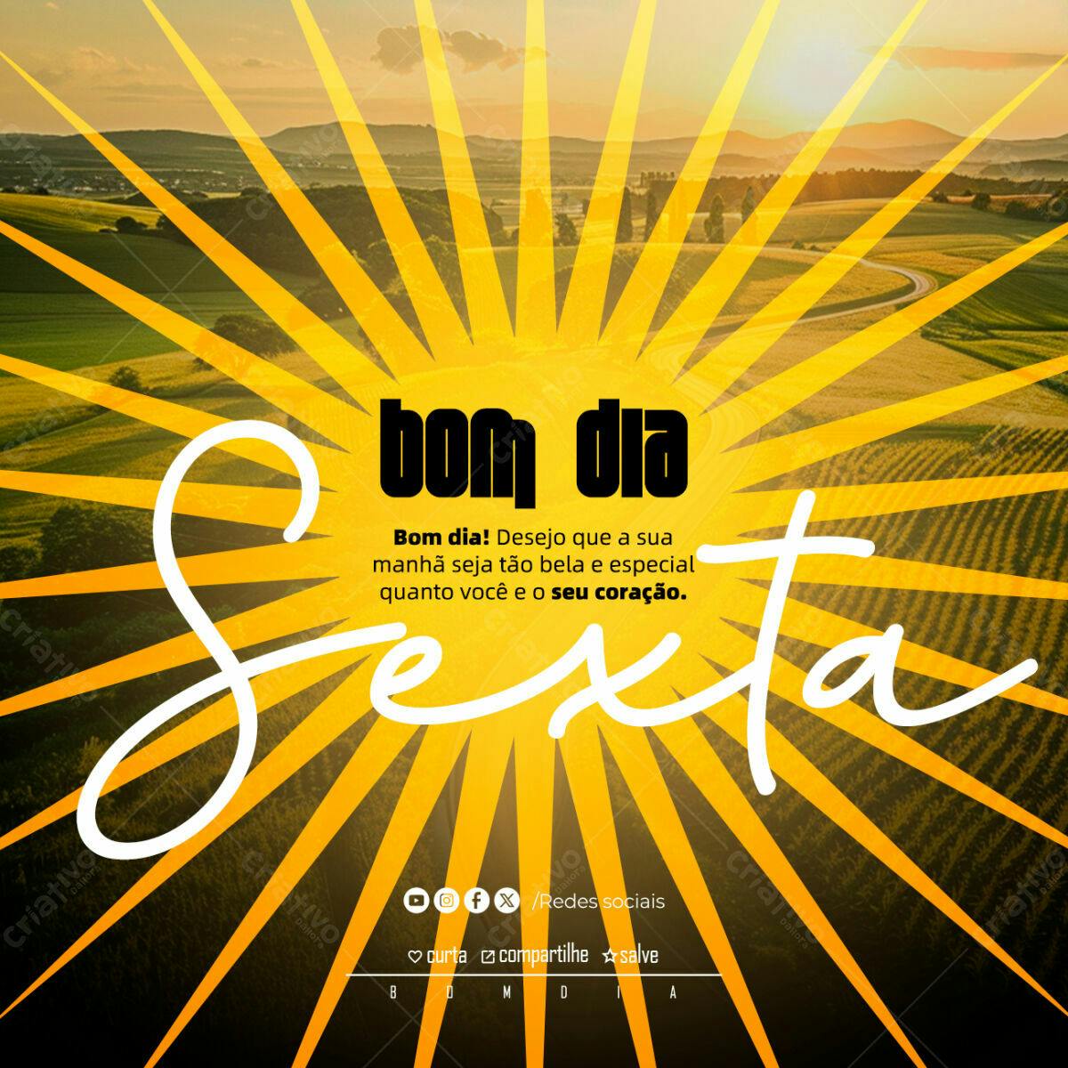 Postagem de Boas Vindas Sexta-Feira PSD Editável