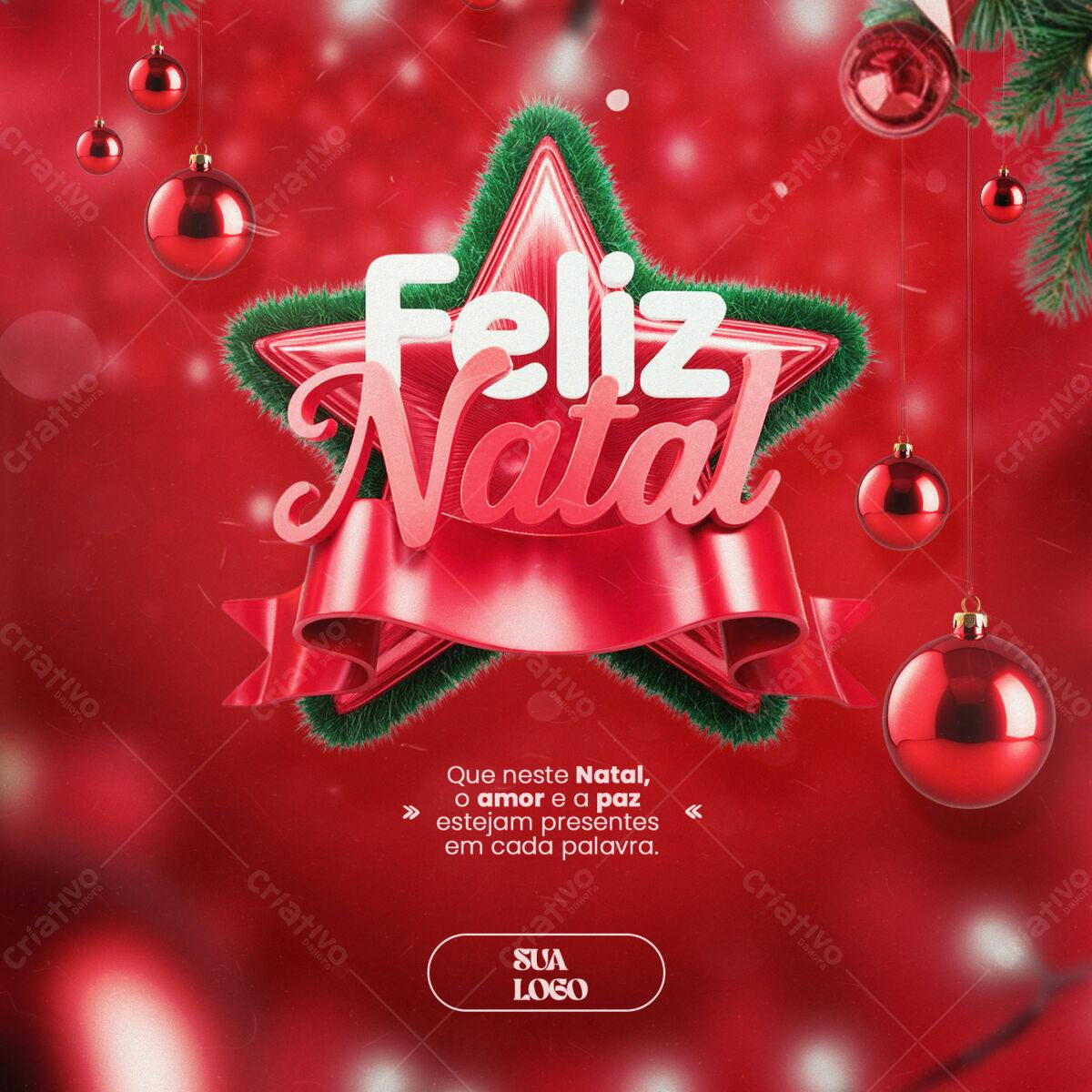 Postagem de Feliz Natal PSD Editável