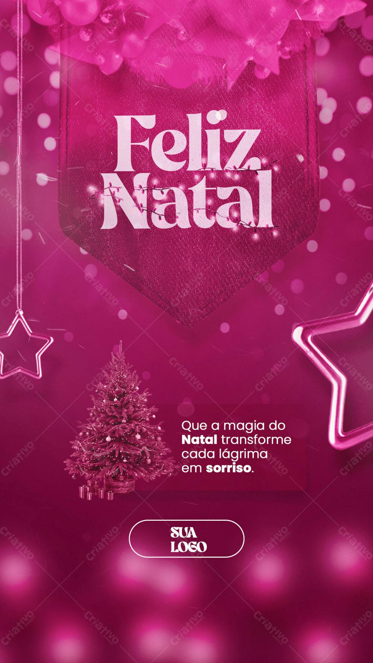 Flyer Natalino Rosa PSD Editável